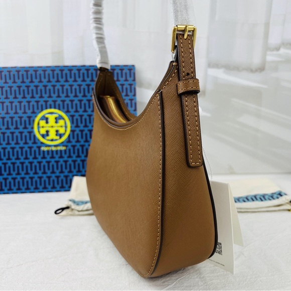NWT Tory Burch Emerson Saffiano Leather Shoulder Bag in Moose 150258 main image 4